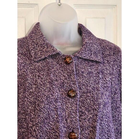 Vintage Paula Cahen d'Anvers Purple Cardigan Jacket 100% Wool Size 1 *READ - Picture 2 of 12